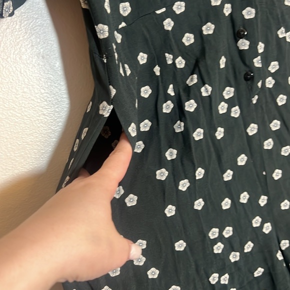 Zara Floral Print Wide Leg Cropped Length One Piece Jumpsuit Medium - Picture 5 of 7